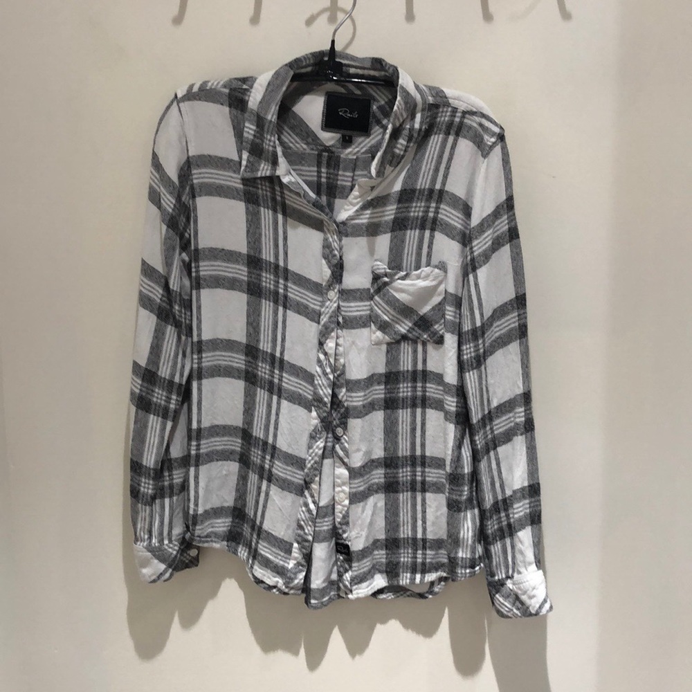 Rails black and white button down shirt